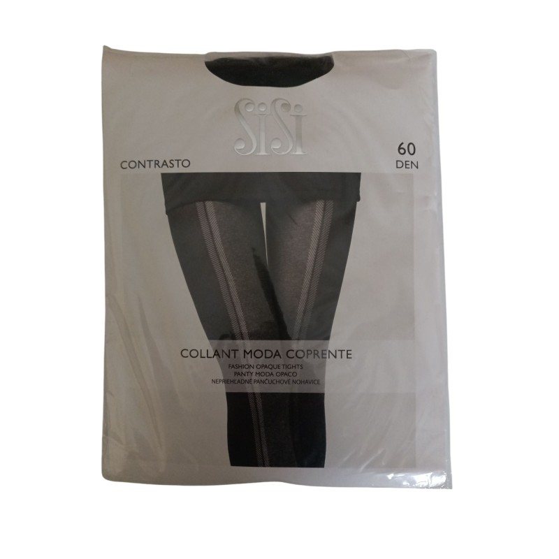 Collant Sisì CONTRASTO colore Nero taglia 2/3 S/M 60 denari Collant Sisì CONTRASTO colore Nero taglia 2/3 S/M 60 denari
